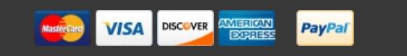 Accepted payments: Mastercard, Visa, Discover, American Express, PayPal